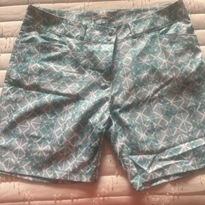 Stylish Women's Teal Patterned Shorts